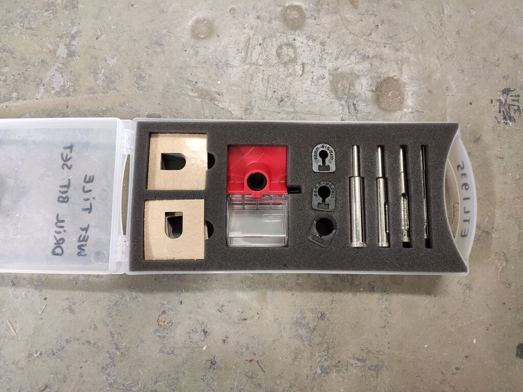 Set of wet diamond tile drilling bits and accessories (ETL1935)