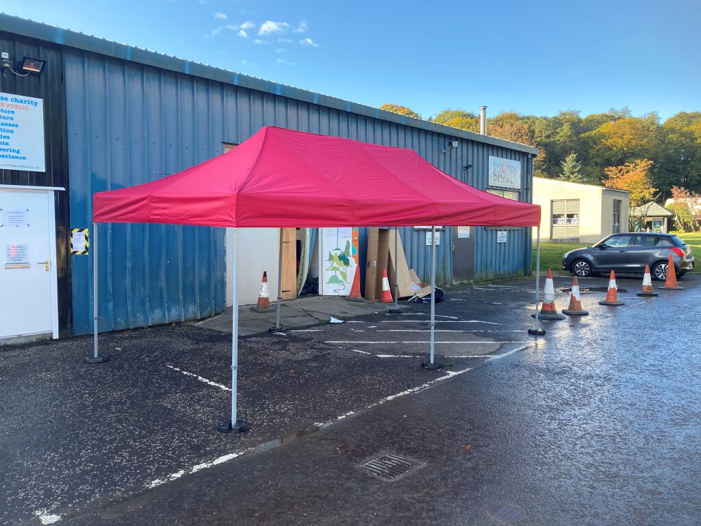 Gazebo/marquee, colour orange, 6x3 metres (C-403)